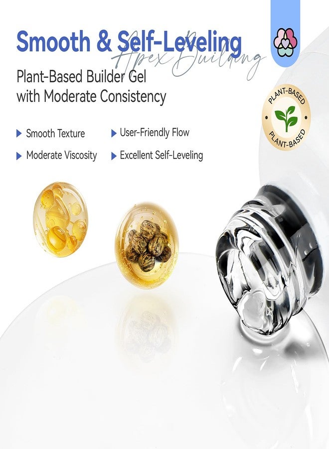 SAVILAND Clear Builder Nail Gel: 8 in 1 Gel Builder for Nails with Vitamin E & Castor Oil, Plant-Based Nail Strengthener Thickening Extension Gels in a Bottle Fix Curved Nails Home Nail Art DIY - Image 4